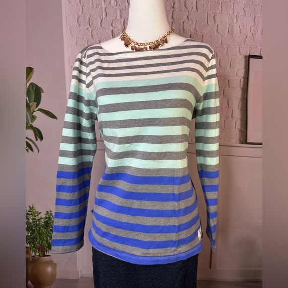 Talbots Tops - Talbots Multicolor Striped Long Sleeve Top large petite 100% cotton